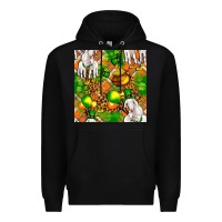 Black St patricks  goat family with balloons seamless Premium Hoodie - FaDigitalArtStudio