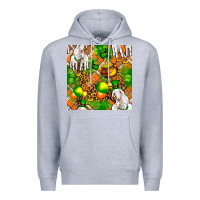 Heather Grey St patricks  goat family with balloons seamless Premium Hoodie - FaDigitalArtStudio