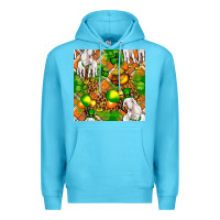 Ocean Blue St patricks  goat family with balloons seamless Premium Hoodie - FaDigitalArtStudio