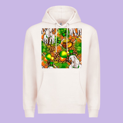 St Patricks  Goat Family With Balloons Seamless Premium Hoodie Designed By Fadigitalartstudio