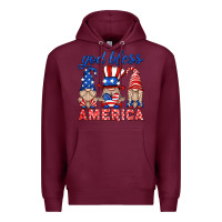 Burgundy god bless america gnome Premium Hoodie - HRA Design Shop