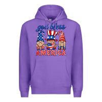 Purple god bless america gnome Premium Hoodie - HRA Design Shop