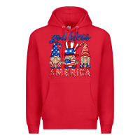 Red god bless america gnome Premium Hoodie - HRA Design Shop