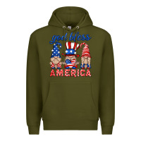 Army Green god bless america gnome Premium Hoodie - HRA Design Shop
