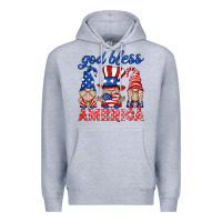 Heather Grey god bless america gnome Premium Hoodie - HRA Design Shop