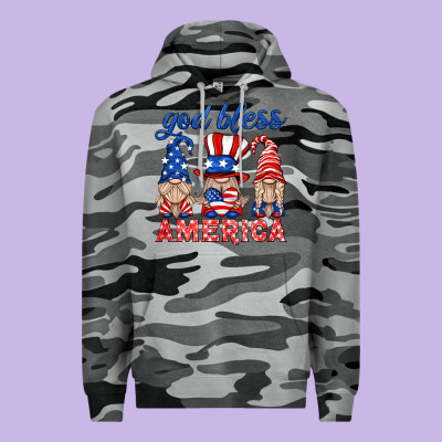 God Bless America Gnome Premium Hoodie Designed By Hra Design Shop