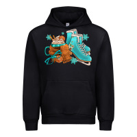Black Winter Ice Skating Boots And Coffee Urban Hoodie - FaDigitalArtStudio