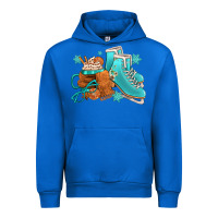 Cobalt Winter Ice Skating Boots And Coffee Urban Hoodie - FaDigitalArtStudio