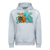 Heather Grey Winter Ice Skating Boots And Coffee Urban Hoodie - FaDigitalArtStudio