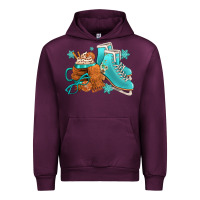 Mauve Wine Winter Ice Skating Boots And Coffee Urban Hoodie - FaDigitalArtStudio