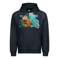 Navy Winter Ice Skating Boots And Coffee Urban Hoodie - FaDigitalArtStudio