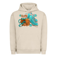 Pigment French Oak Winter Ice Skating Boots And Coffee Urban Hoodie - FaDigitalArtStudio