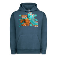 Pigment Midnight Navy Winter Ice Skating Boots And Coffee Urban Hoodie - FaDigitalArtStudio