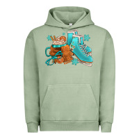 Pigment Oil Green Winter Ice Skating Boots And Coffee Urban Hoodie - FaDigitalArtStudio
