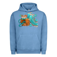 Pigment Pebble Blue Winter Ice Skating Boots And Coffee Urban Hoodie - FaDigitalArtStudio