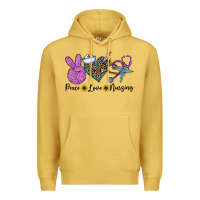 Antique Gold peace love nursing Premium Hoodie - CowhideDigitalArt