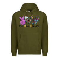 Army Green peace love nursing Premium Hoodie - CowhideDigitalArt