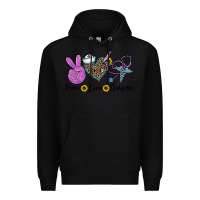 Black peace love nursing Premium Hoodie - CowhideDigitalArt