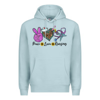 Blue Mist peace love nursing Premium Hoodie - CowhideDigitalArt