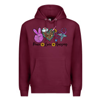 Burgundy peace love nursing Premium Hoodie - CowhideDigitalArt