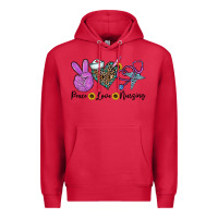 Cardinal peace love nursing Premium Hoodie - CowhideDigitalArt