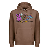 Chestnut peace love nursing Premium Hoodie - CowhideDigitalArt