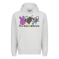 Dove Grey peace love nursing Premium Hoodie - CowhideDigitalArt