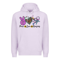 Lilac peace love nursing Premium Hoodie - CowhideDigitalArt