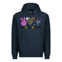 Navy peace love nursing Premium Hoodie - CowhideDigitalArt