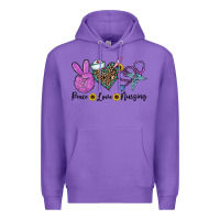Purple peace love nursing Premium Hoodie - CowhideDigitalArt
