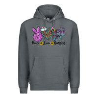 Rock peace love nursing Premium Hoodie - CowhideDigitalArt