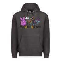 Smoke peace love nursing Premium Hoodie - CowhideDigitalArt