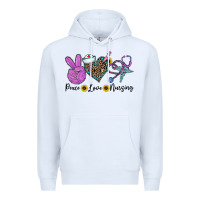 White peace love nursing Premium Hoodie - CowhideDigitalArt