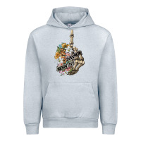 Heather Grey sensitive savage skeleton middle finger Urban Hoodie - FaDigitalArtStudio