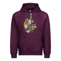 Mauve Wine sensitive savage skeleton middle finger Urban Hoodie - FaDigitalArtStudio