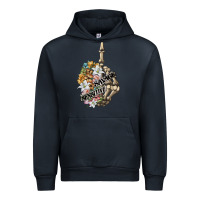 Navy sensitive savage skeleton middle finger Urban Hoodie - FaDigitalArtStudio