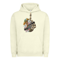 Pigment Pistachio sensitive savage skeleton middle finger Urban Hoodie - FaDigitalArtStudio