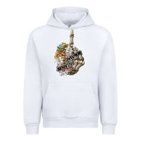 White sensitive savage skeleton middle finger Urban Hoodie - FaDigitalArtStudio