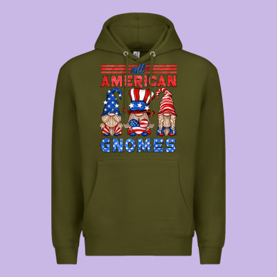 All American Gnomes Premium Hoodie Designed By Hra Design Shop