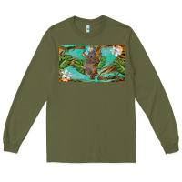 Army Green koala cup Long Sleeve Tee - BarkalooDesign
