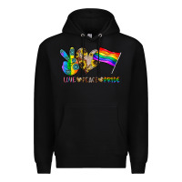 Black peace love pride Premium Hoodie - CowhideDigitalArt