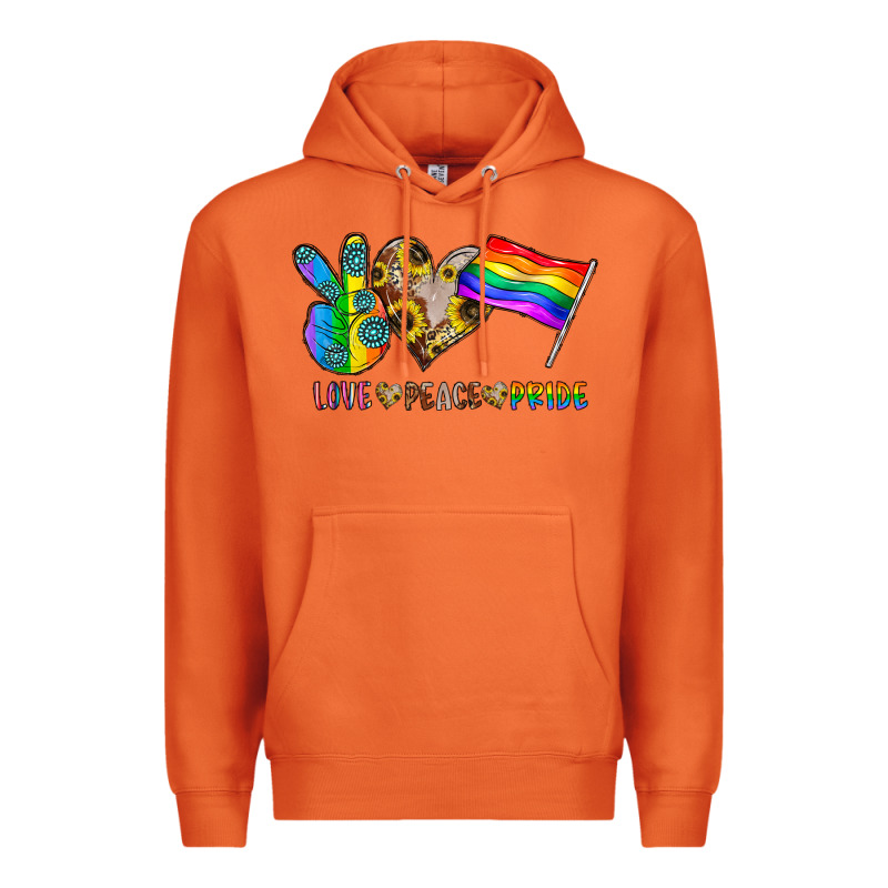 Peace Love Pride Premium Hoodie by CowhideDigitalArt | Teevron