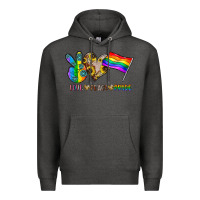 Charcoal Heather peace love pride Premium Hoodie - CowhideDigitalArt