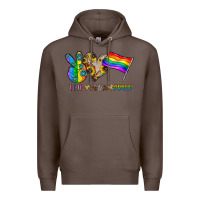 Coffee peace love pride Premium Hoodie - CowhideDigitalArt