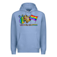 Colony Blue peace love pride Premium Hoodie - CowhideDigitalArt