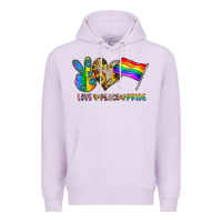 Lilac peace love pride Premium Hoodie - CowhideDigitalArt