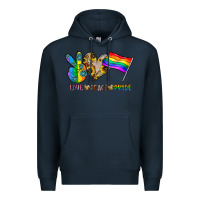 Navy peace love pride Premium Hoodie - CowhideDigitalArt