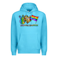 Ocean Blue peace love pride Premium Hoodie - CowhideDigitalArt