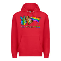 Red peace love pride Premium Hoodie - CowhideDigitalArt