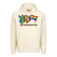 Sandshell peace love pride Premium Hoodie - CowhideDigitalArt